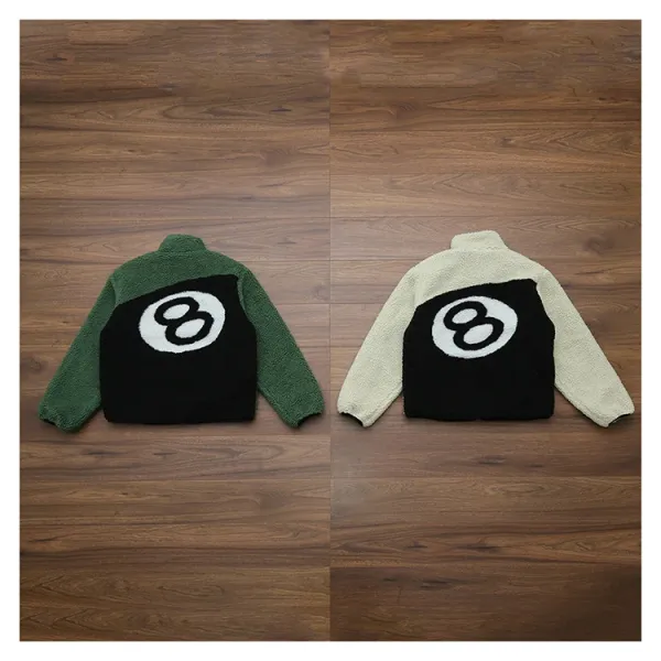 Off-White 8-Ball Fleece Jacket Beige and Black Outerwear - 8