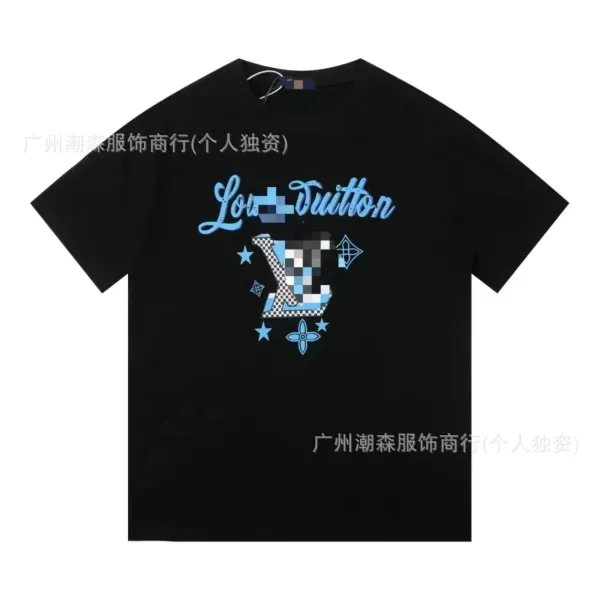 Louis Vuitton Pixelated Monogram Graphic Black T-Shirt - 1