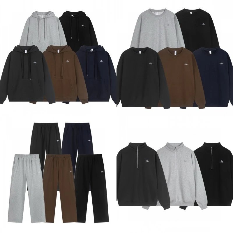 Hooded Zip-Up Sweatshirt & Pants Set, Loose Fit Casual Pullover Jogger Outfit for Men and Women