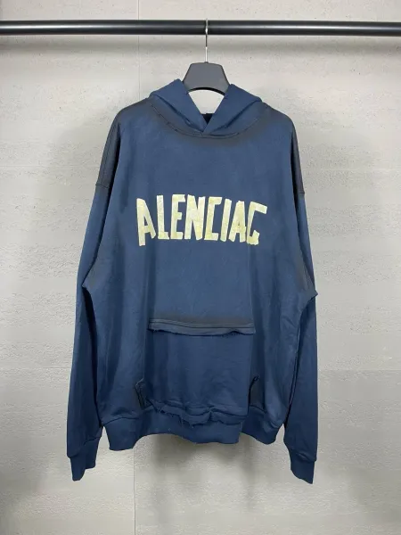 Aleenciag Distressed Logo Hoodie Black/White/Gray/Purple/Navy - 16