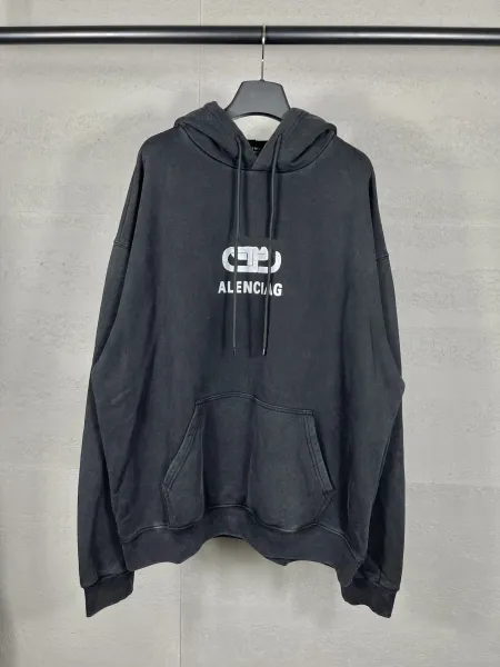 Aleenciag Distressed Logo Hoodie Black/White/Gray/Purple/Navy - 24