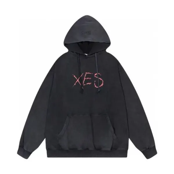 Off-White XES Distressed Black Hoodie - 1