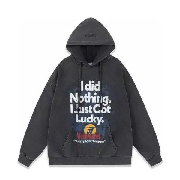 Vetements x The Lucky T-Shirt Company 'I Did Nothing' Distressed Hoodie - 1