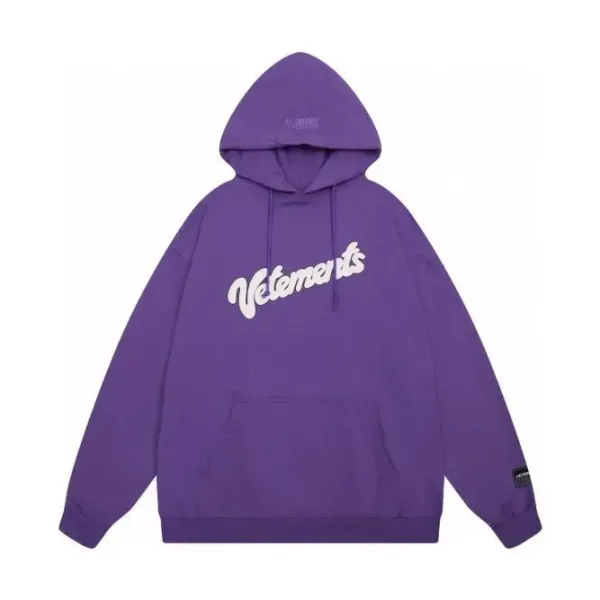 Vetements Script Logo Purple Hoodie - 1