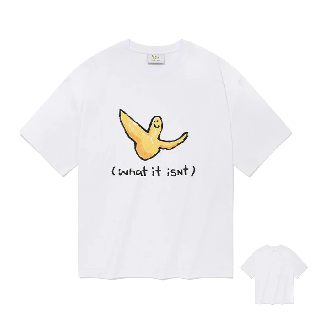 Embroidered Printed Round Neck Couple Short Sleeve T-Shirt photo 2