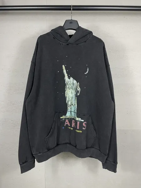 Aleenciag Distressed Logo Hoodie Black/White/Gray/Purple/Navy - 52