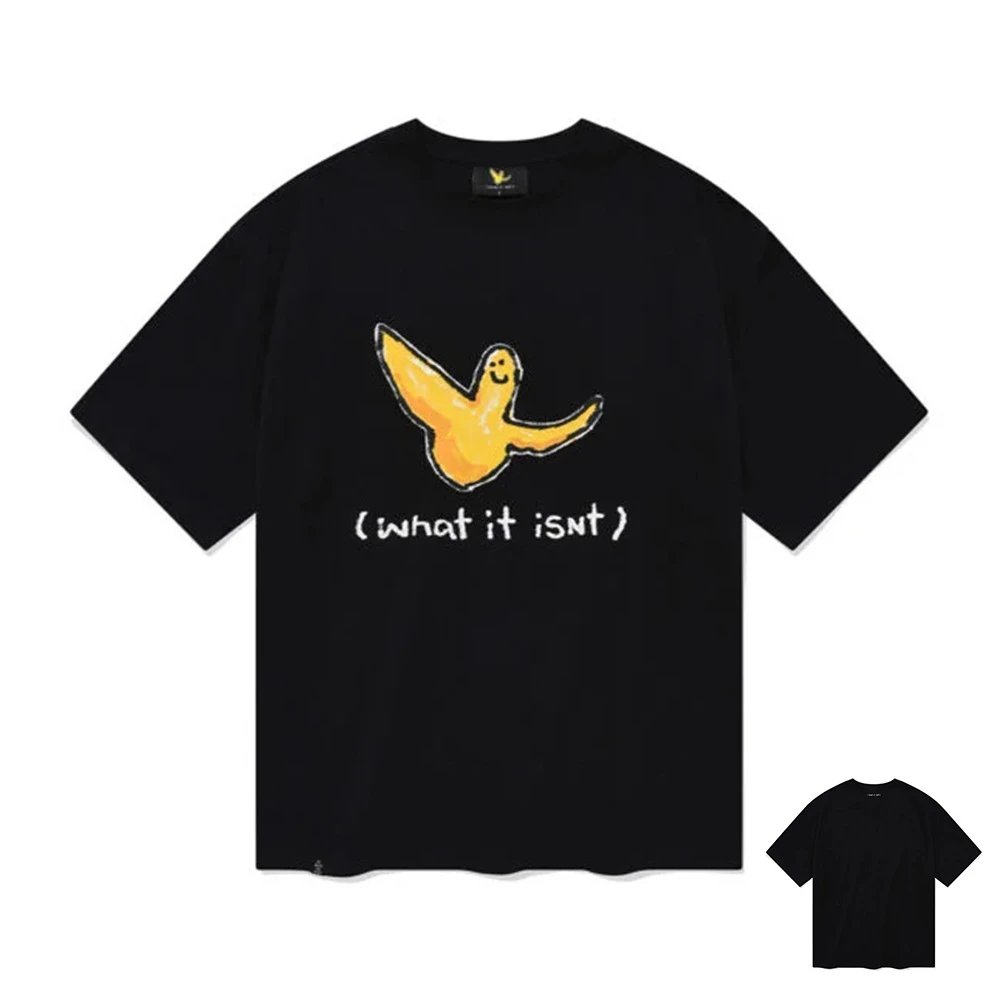Embroidered Printed Round Neck Couple Short Sleeve T-Shirt photo 3