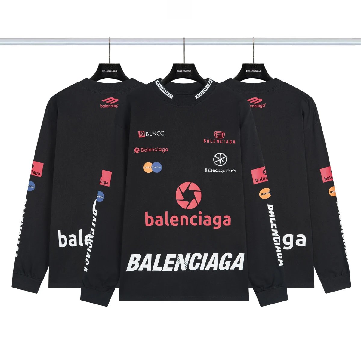 Balenciaga How Are You Feeling Today? Graphic Long-Sleeve T-Shirt Black - 5