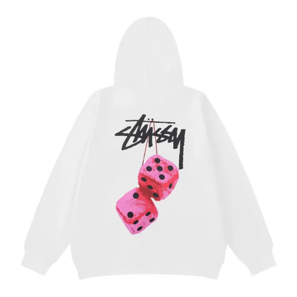 Stussy Dice Print Hoodie White - 1