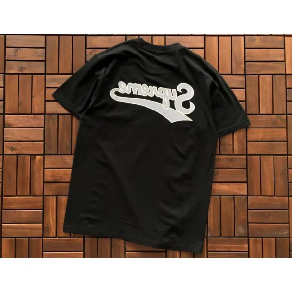 Supreme Script Logo Black T-Shirt - 1