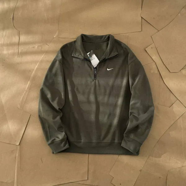 Nike Half-Zip Pullover Black Sweatshirt Hoodie - 7