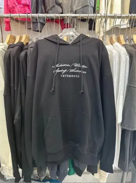 Vetements Autumn/Winter Spring/Summer Hoodie Black - 1