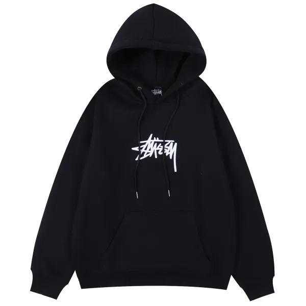 Stussy Classic Logo Hoodie Black - 1