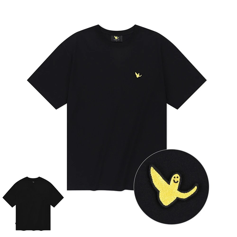 Embroidered Printed Round Neck Couple Short Sleeve T-Shirt photo 6