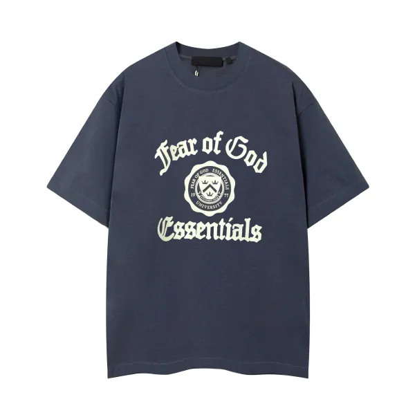 Fear of God Essentials University Crest Navy T-Shirt - 1