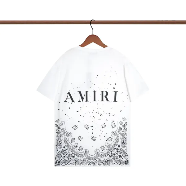 Amiri Bandana Print Logo T-Shirt White - 1