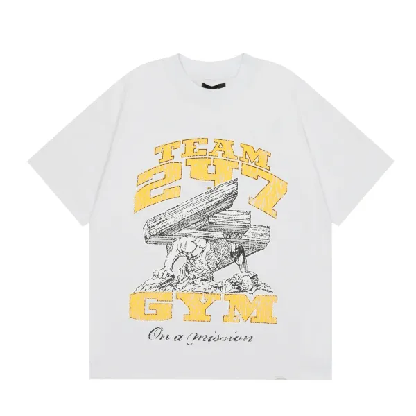 Design Team 247 Gym On a Mission White T-Shirt T-Shirts - 1