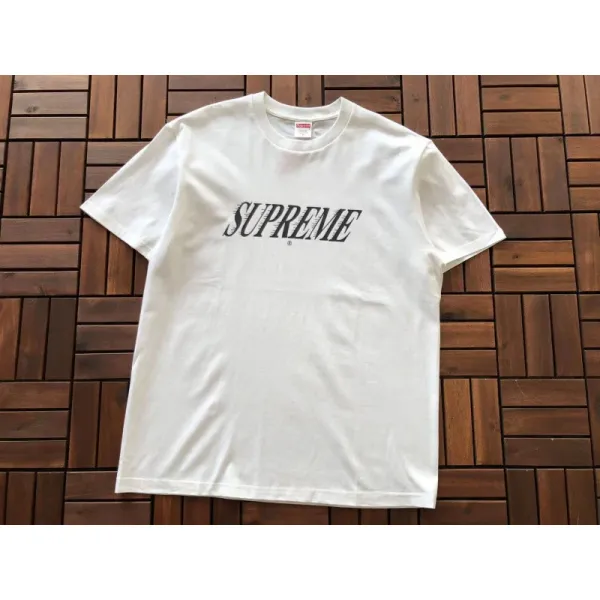 Supreme Distressed Logo T-Shirt White - 1