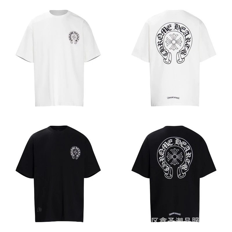 Chrome Hearts White Black Graphic Print Oversized T-Shirt