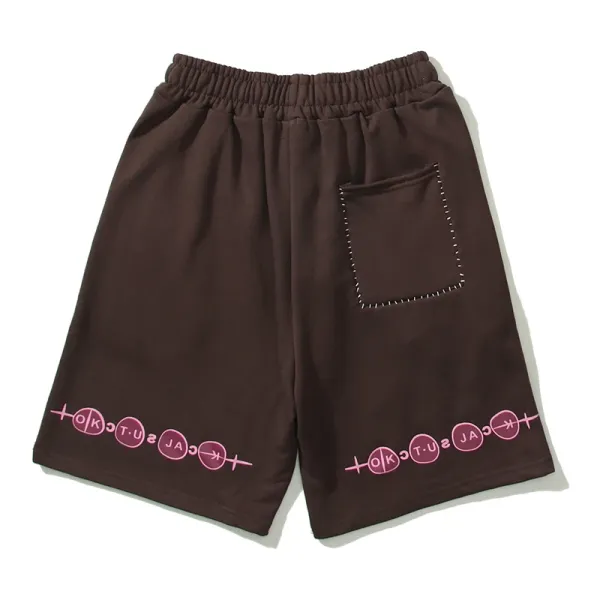Travis Scott x Nike Shorts Brown Graphic Print Sweatshorts - 6