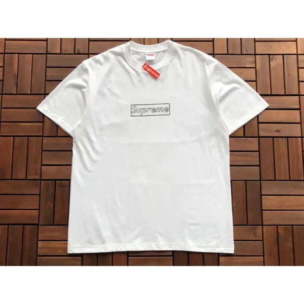 Supreme Box Logo Outline White T-Shirt - 1