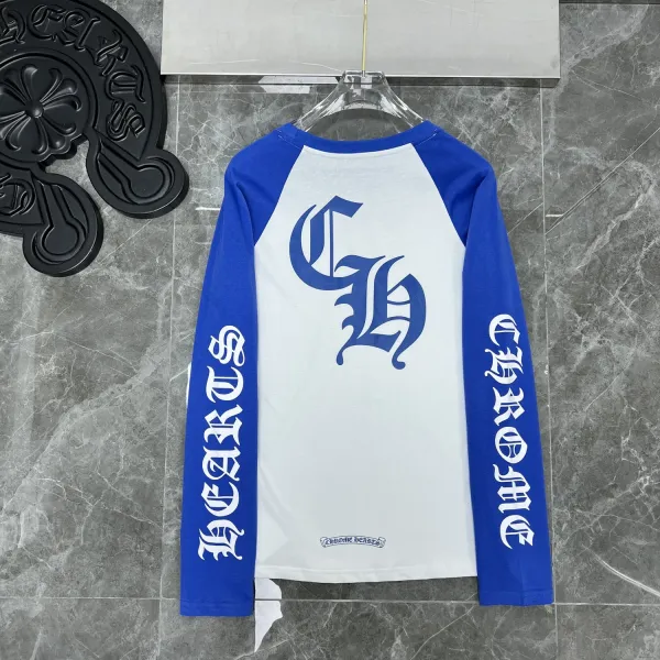 Chrome Hearts Cross Logo Raglan Long-Sleeve T-Shirt Pink and White - 9