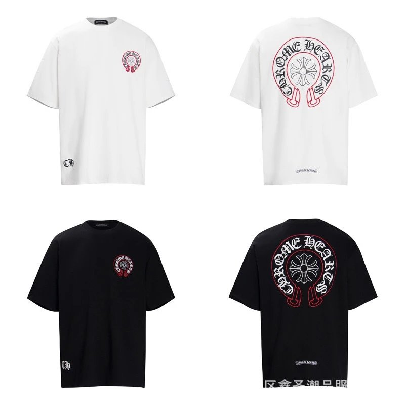Chrome Hearts White Black Graphic Print Oversized T-Shirt