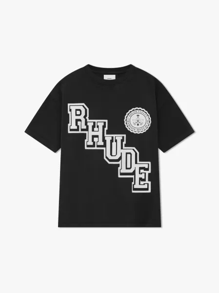 Rhude RHUDE Logo Print Black T-Shirt - 1