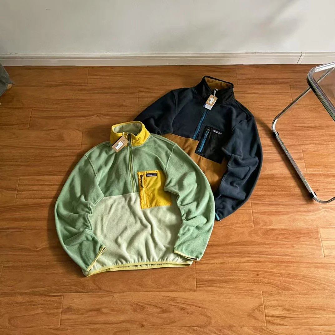 Patagonia Better Sweater Fleece Jacket Navy and Camel Half-Zip - 7
