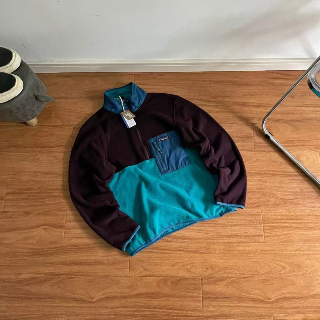Patagonia Better Sweater Fleece Jacket Navy and Camel Half-Zip - 9