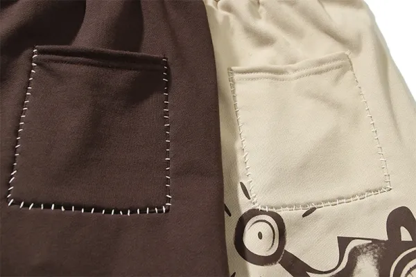 Travis Scott x Nike Shorts Brown Graphic Print Sweatshorts - 14