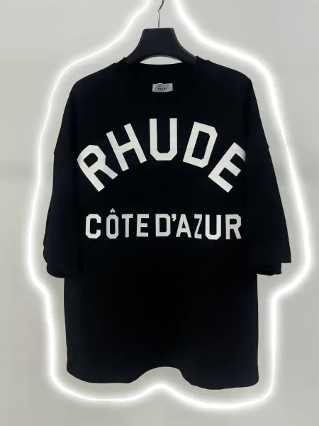 Rhude Côte d'Azur Arch Logo Black Oversized T-Shirt - 1