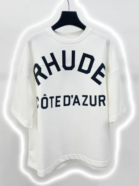 Rhude Côte d'Azur Arch Logo White T-Shirt - 1