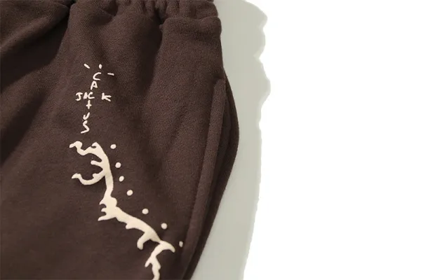 Travis Scott x Nike Shorts Brown Graphic Print Sweatshorts - 10