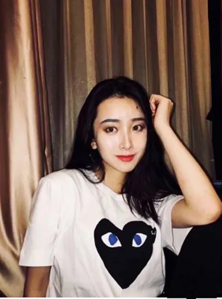 Comme des Garçons Play Striped Navy and White T-Shirt with Red Heart Logo - 14