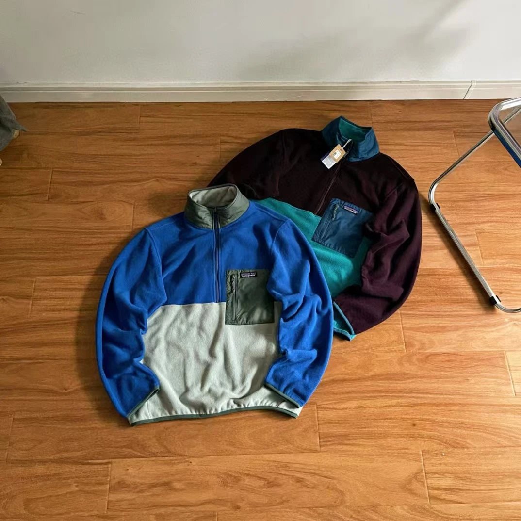 Patagonia Better Sweater Fleece Jacket Navy and Camel Half-Zip - 8