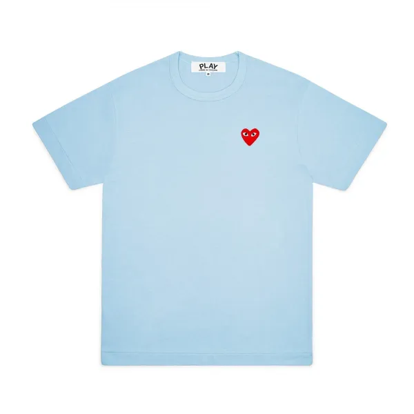 Comme des Garçons Play Heart Logo Light Blue T-Shirt - 1