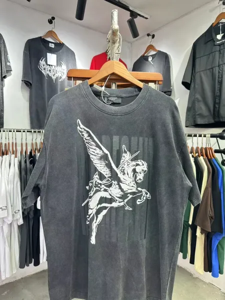 Represent Pegasus Rider Washed Gray T-Shirt - 1