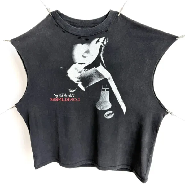 Enfants Riches Déprimés The Wall of Loneliness Crop Top Black T-Shirt - 1
