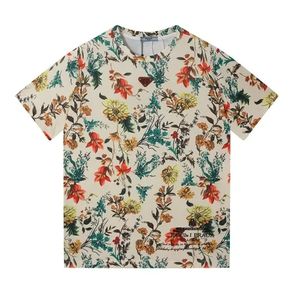 Prada Floral Print Beige T-Shirt - 1