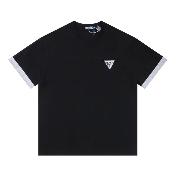 Prada Triangle Logo Pocket T-Shirt Black - 1