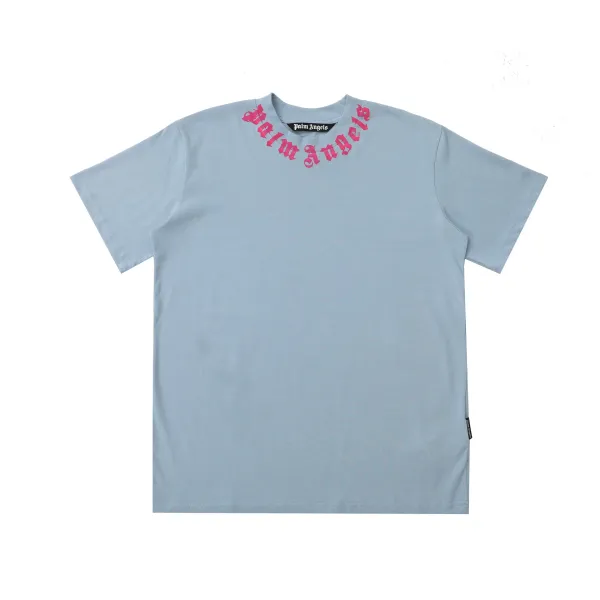 Palm Angels Gothic Collar T-Shirt Light Blue - 1