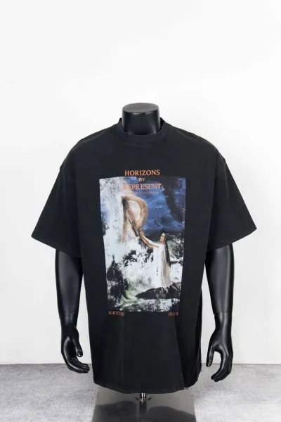 Represent Horizons Graphic Print Black T-Shirt - 1