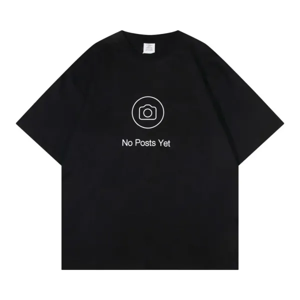 No Posts Yet Camera Icon Black T-Shirt - 1