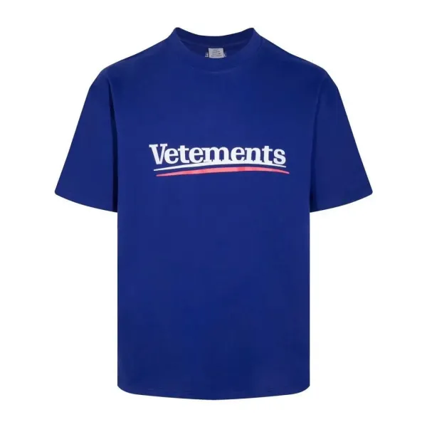 Vetements Logo Stripe T-Shirt Navy - 1