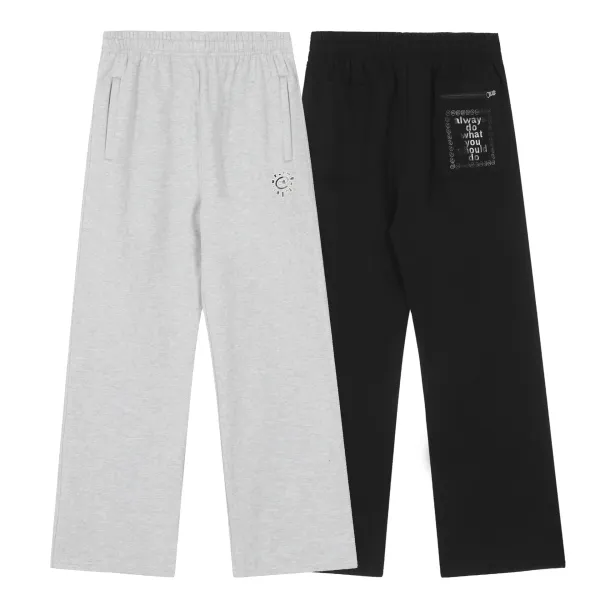 Design Graphic Sweatpants in Gray and Black - 1
