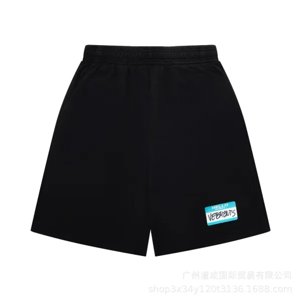 Vetements x Hello Name Tag Black Shorts - 1