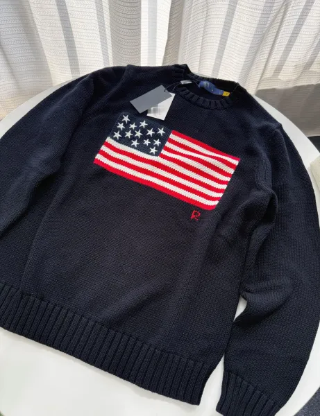 Polo Ralph Lauren American Flag Knit Sweater Navy - 2
