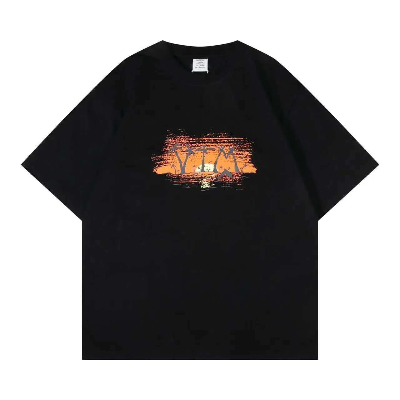 Off-White Tropical Sunset Graphic T-Shirt Black - 1