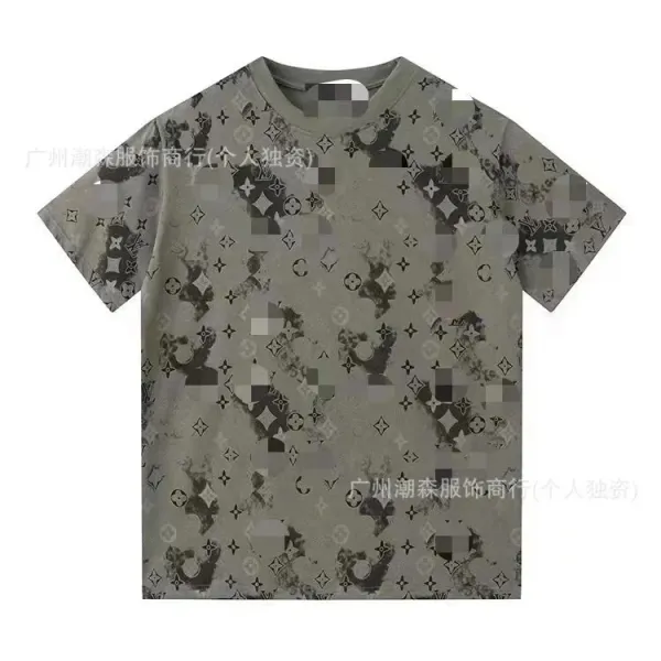 Louis Vuitton Monogram Camo Print T-Shirt Gray - 1